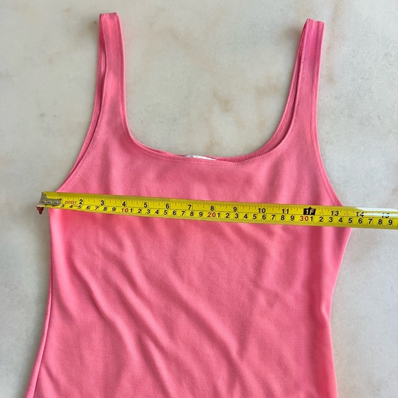 Zara Baby Pink Fitted Tank Scoop Neck Stretchy Midi Slip On Dress - Picture 6 of 8